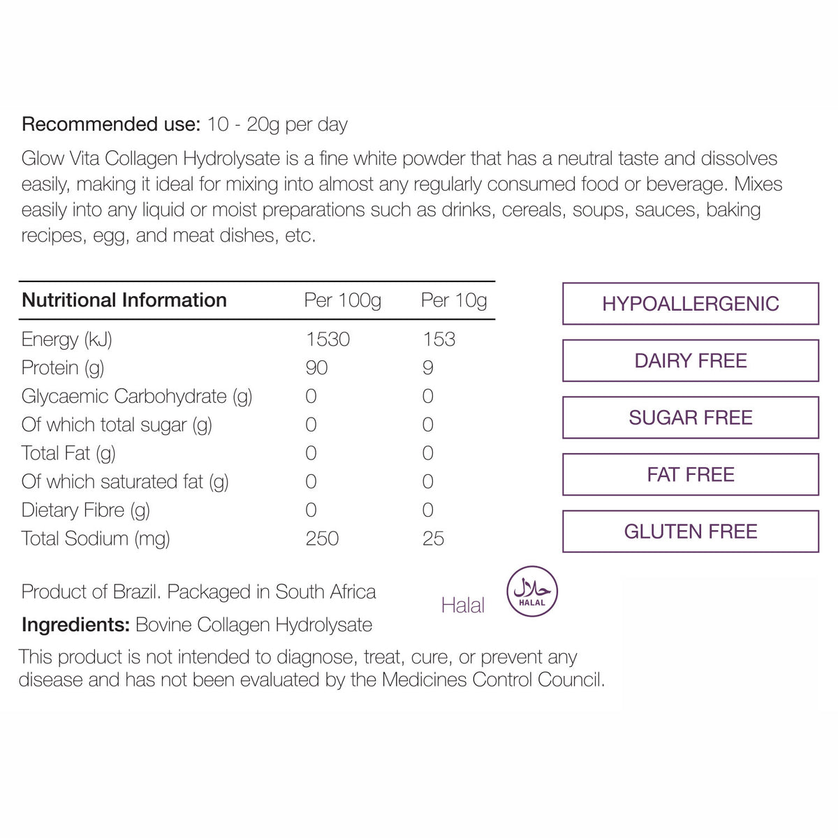 Glow Vita Hydrolysed Bovine Collagen | Cancelled Order Sale